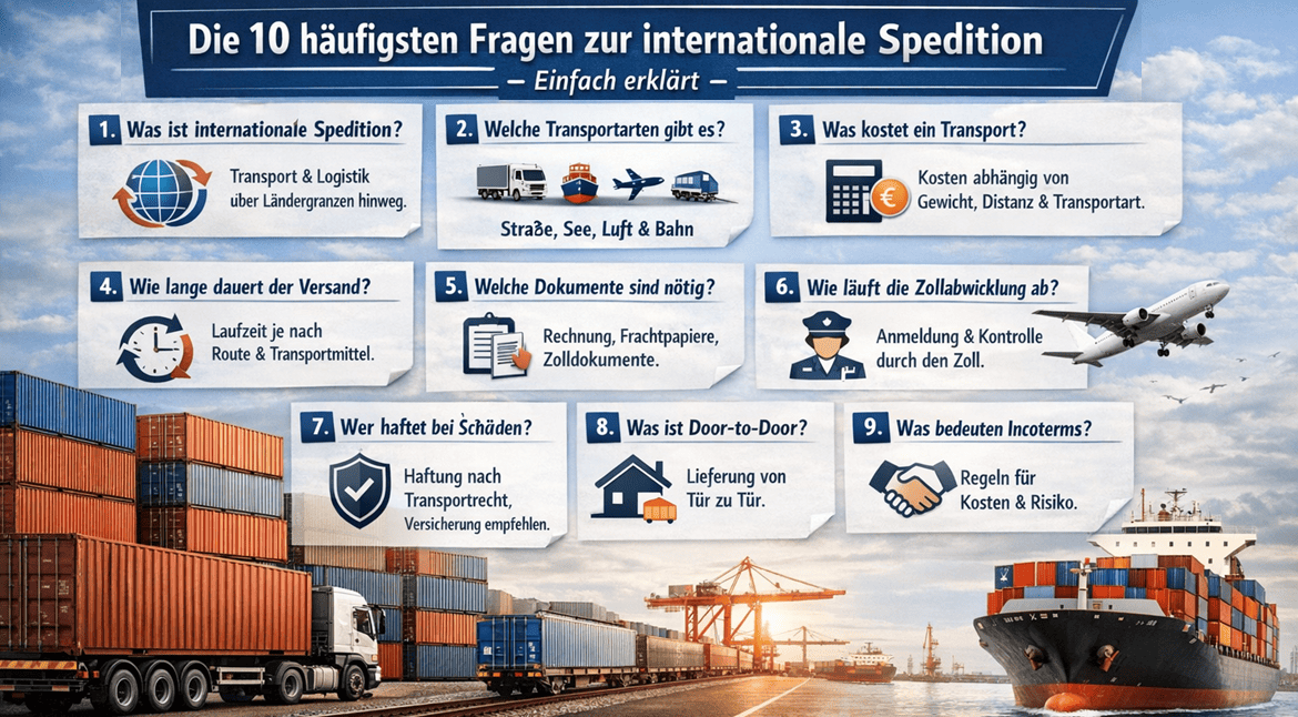The 10 most common questions about international freight forwarding &ndash; simply explained