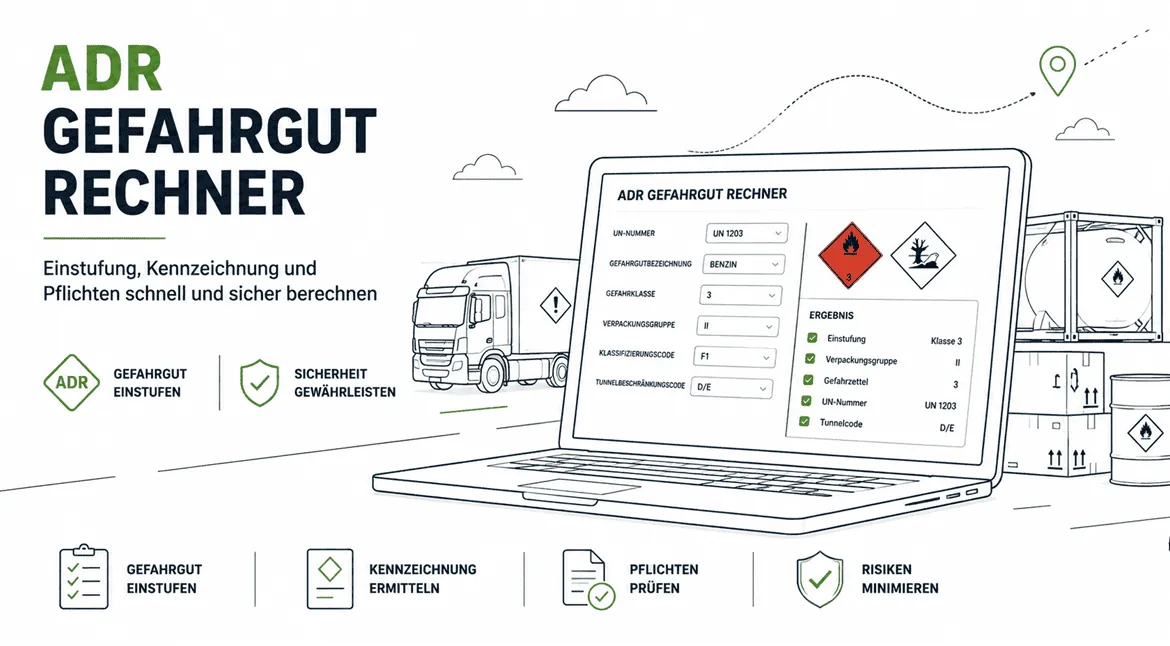 ADR dangerous goods calculator for calculating dangerous goods points and ADR transport requirements